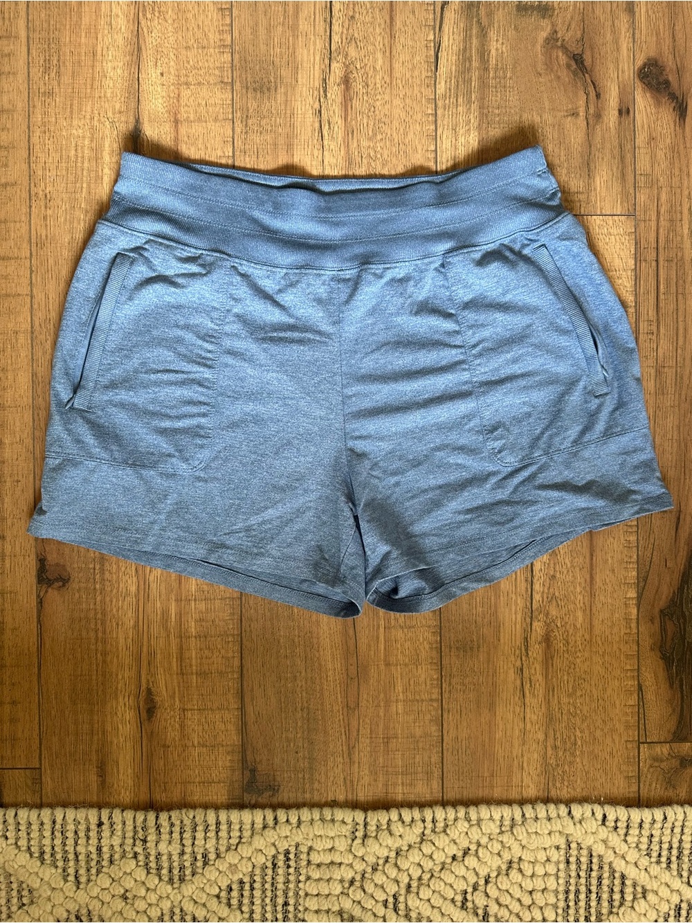 Women's Athletic Lounge Shorts in Light Blue with Side Pockets
